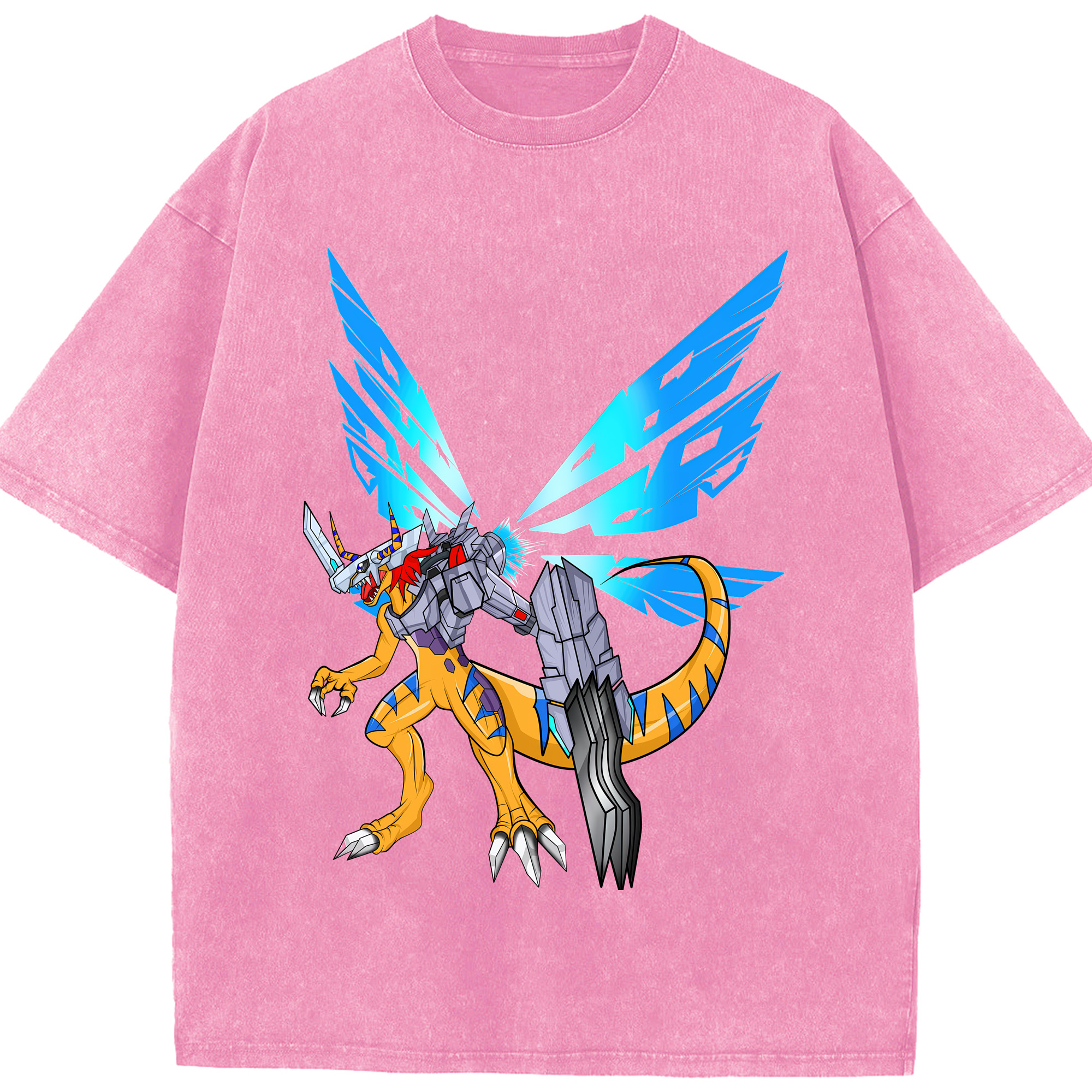 （画像用） Digimon デジタルモンスター/デジモン 綿100% ヴィンテージ風 半袖Tシャツ（フロントプリント）